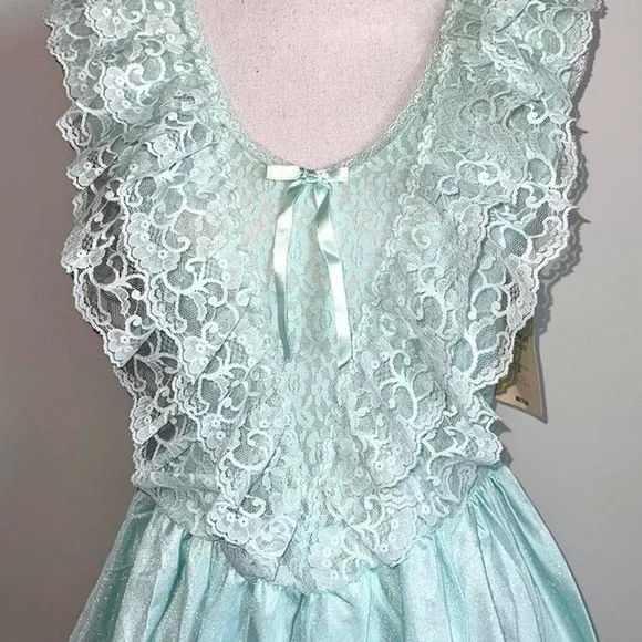 Vintage Pastel Aqua Cinema Etoile Mini Babydoll Top